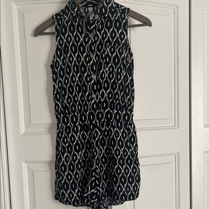 Xhilaration Black and White Patterned Romper